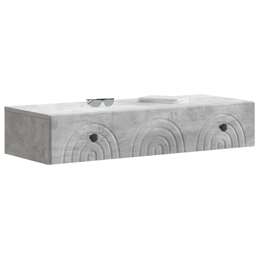 Tavolino da Parete Laterale Grigio Cemento 87,5 x 34,5 x 17 cm 898158