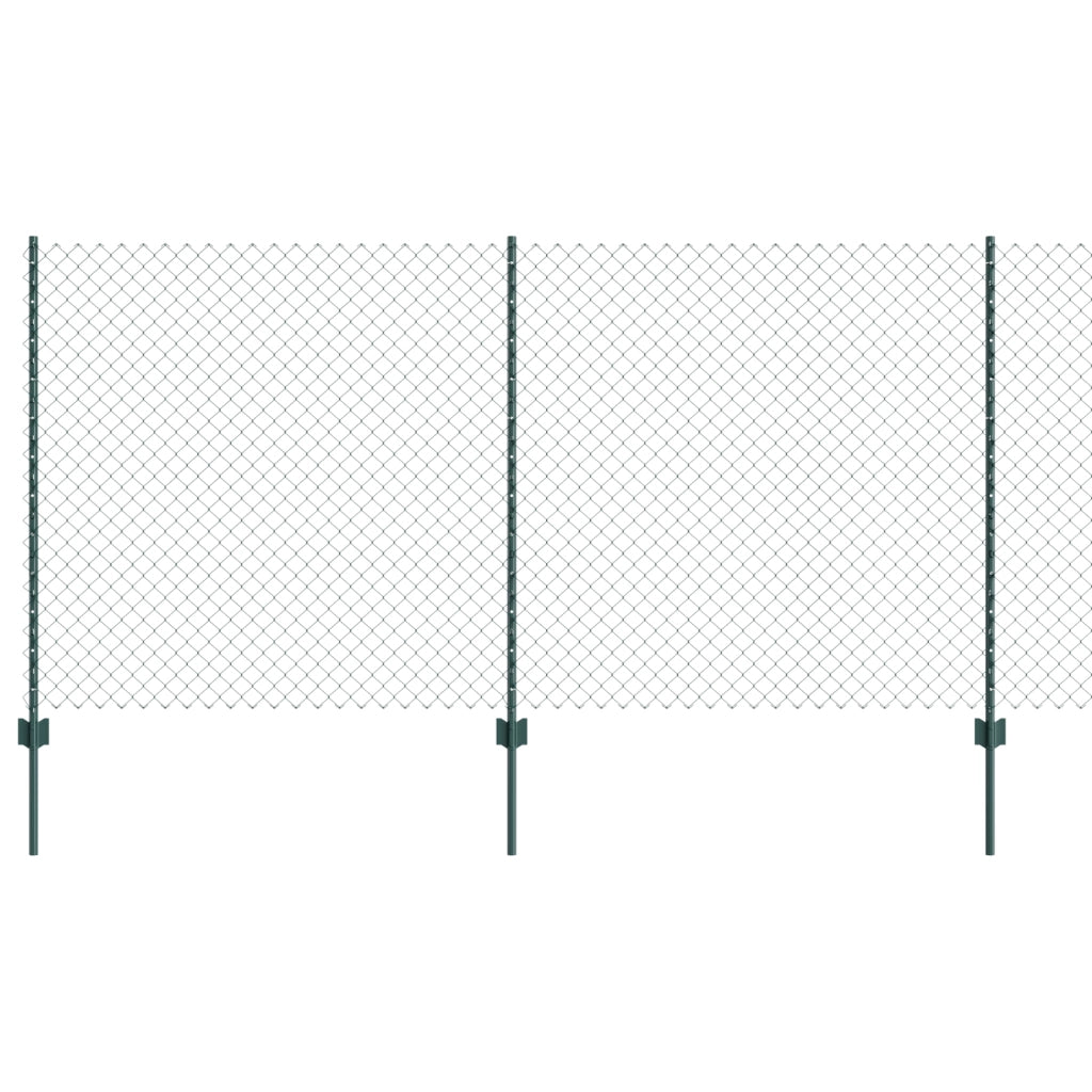 Recinzione Metallica con 10 Post U Verde 1.2x10 m Acciaio