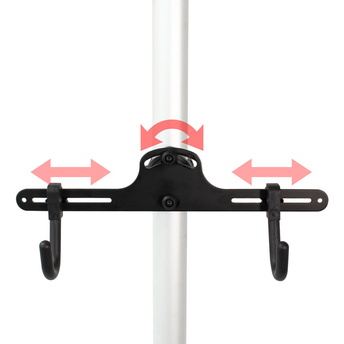 Portabiciclette telescopico per 2 bici da 20 kg 160-340 cm, regolabile con bracci girevoli 360°