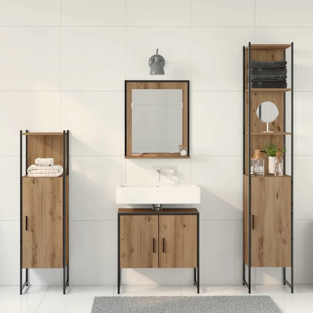Set di mobili per il bagno 4 pcs Marrone 33 x 33 x 185.5 cm 3334410