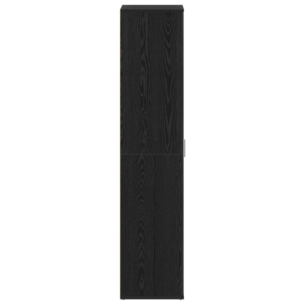 Mobile per Scarpe Rovere Nero 80x39x180 cm Legno Ingegnerizzato