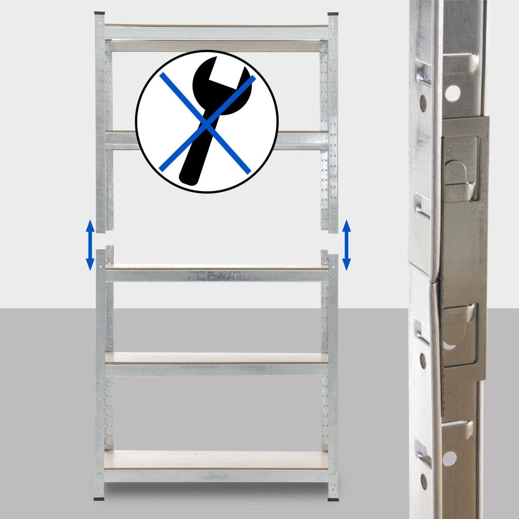 Scaffale Magazzino Alta Portata 875 Kg argento,90x40x180 cm