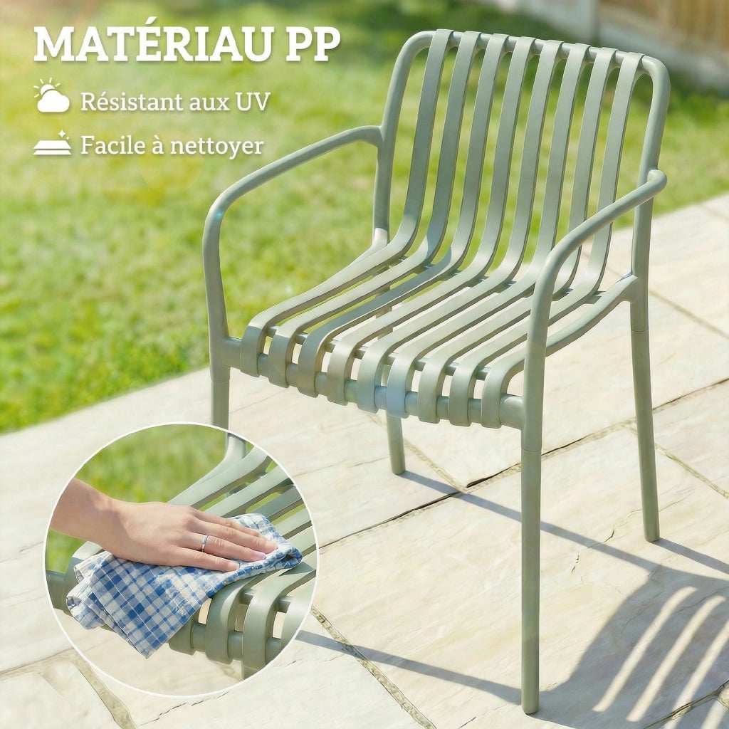 Sedia da Giardino Imbottita ¨C Minimal ¨C Grigio Verde 44x52x83 cm