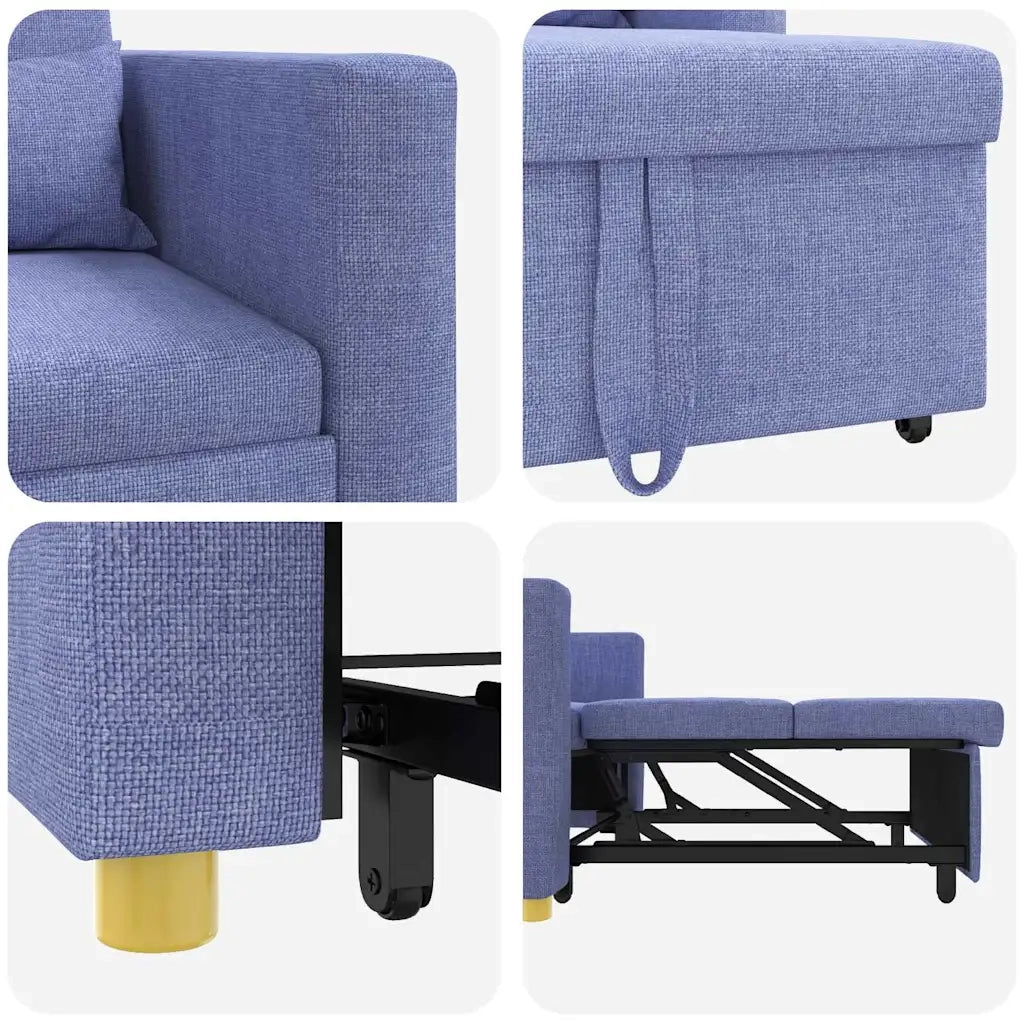vidaXL Divano Letto Singolo Blu Jeans 90 x 165 x 87 cm Tessuto