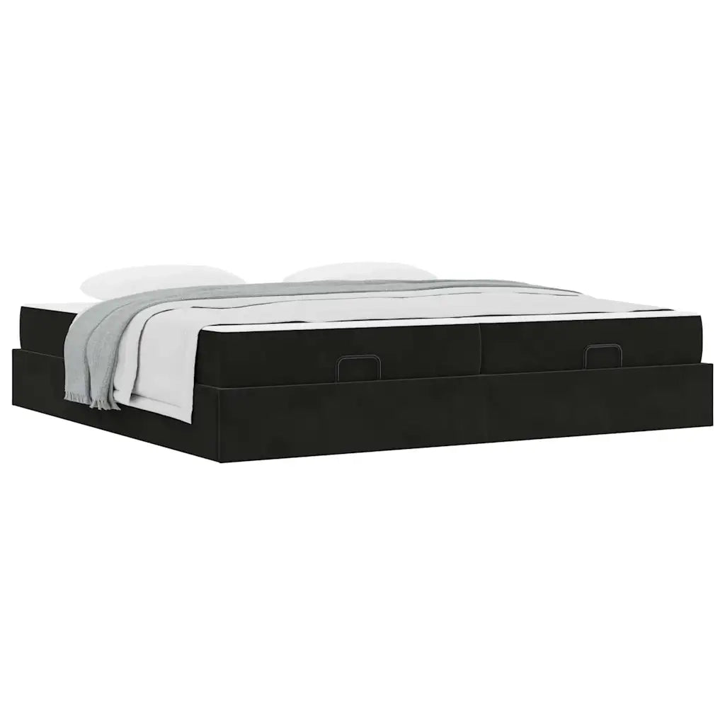 vidaXL Struttura del letto Nero 200 x 200 cm Velluto