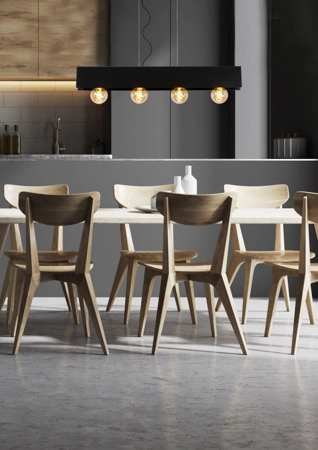 Lampadario Lucide Surtus nero 4 luci E27 dimmerabile