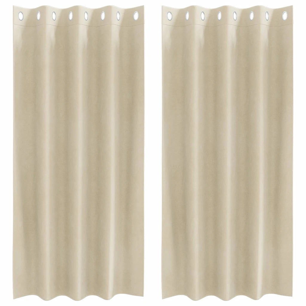 Tende oscuranti 2 pcs Crema 140 x 175 cm Velluto 4107179
