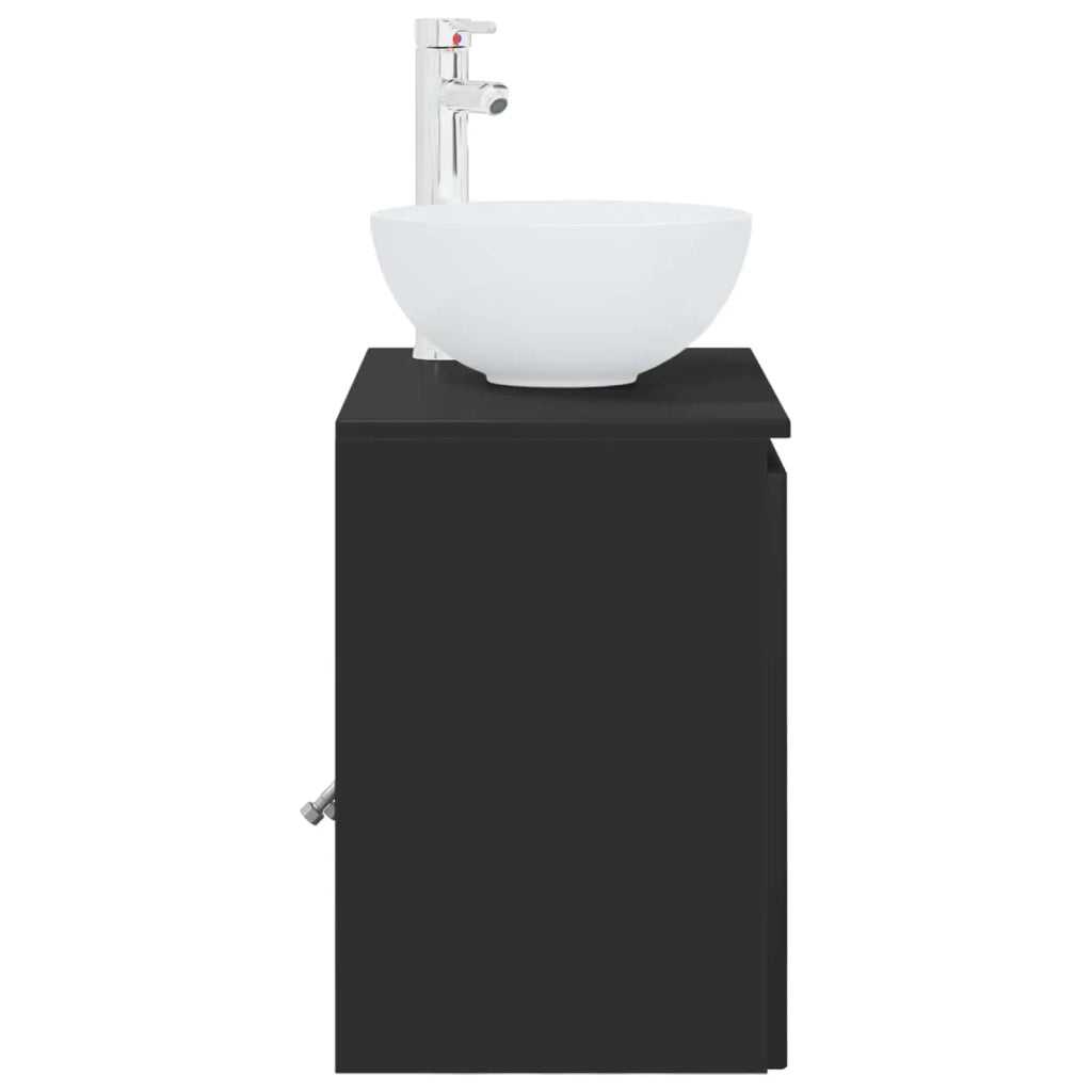Mobile Lavabo da Parete Nero 49,5 x 35 x 63 cm 890383