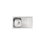 CM 011393.S1.01.2016 Pizzica Lavello da incasso 1 vasca con gocciolatoio a destra 86 x 50 cm Sopratop in acciaio inox antigraffio colore Inox