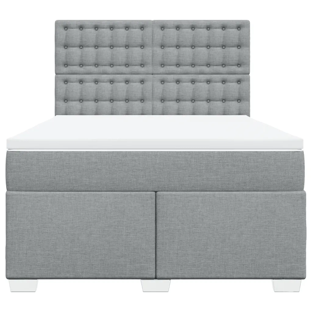 Giroletto a Molle con Materasso Grigio Chiaro 160x200cm Tessuto