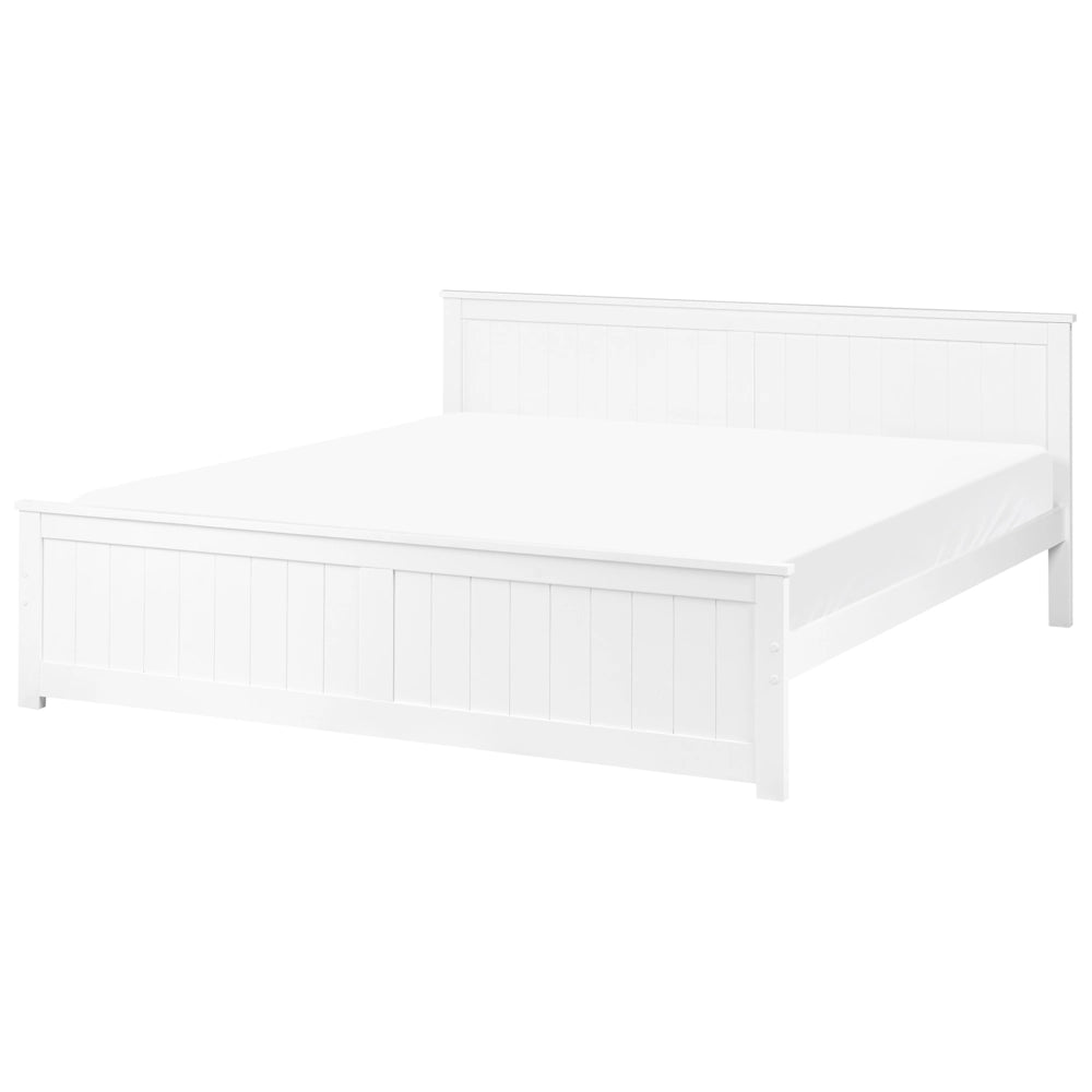 Letto matrimoniale in legno di Pino Bianco con testiera 180 x 200 cm stile minimalista