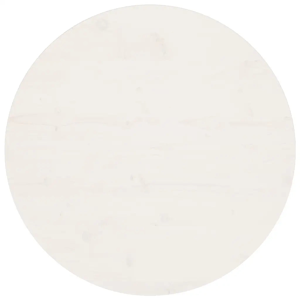 Piano Tavolo Bianco Ø70x2,5 cm in Legno Massello di Pino 813655