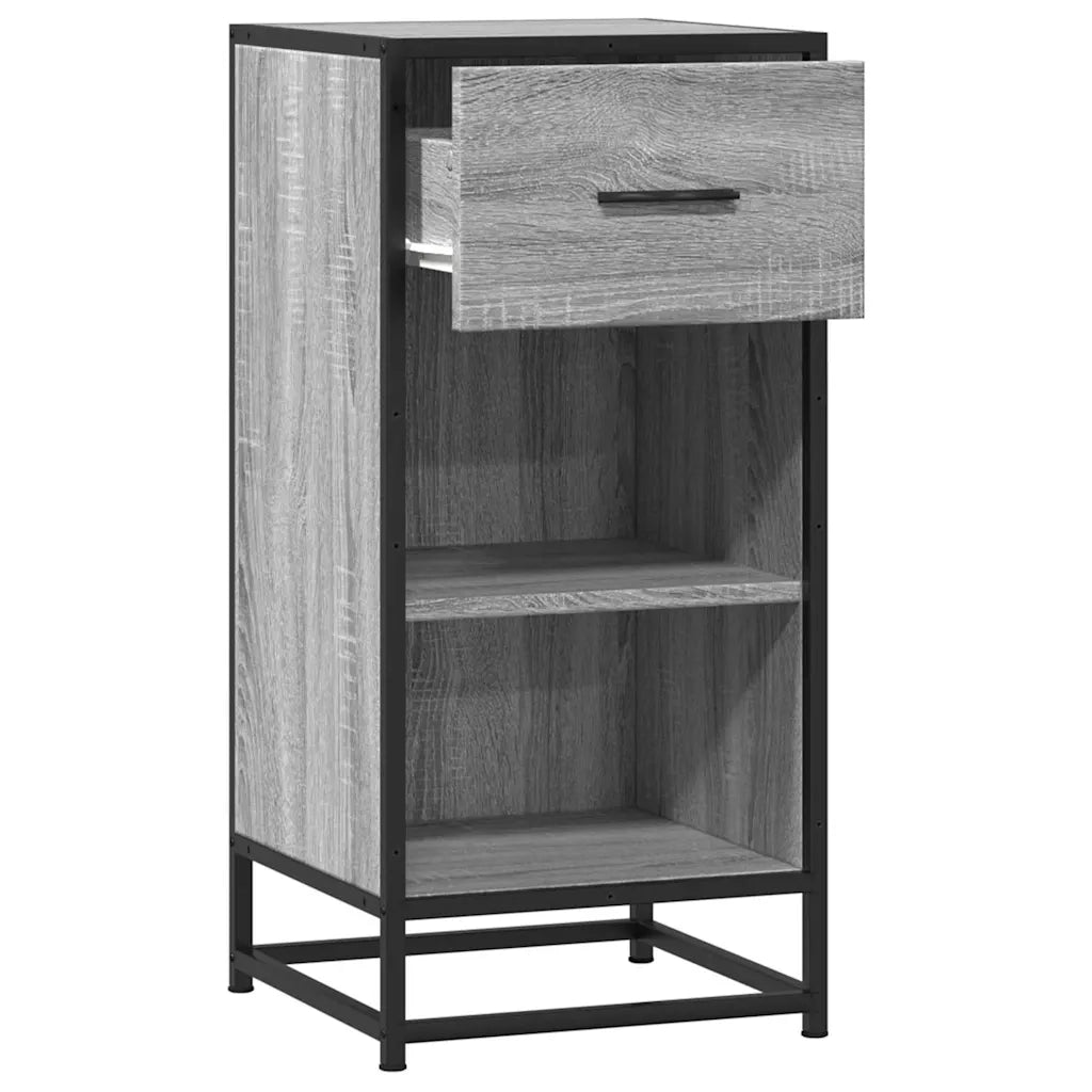 vidaXL Credenza Grigio Sonoma 35,5x35x76 cm in Truciolato e Metallo