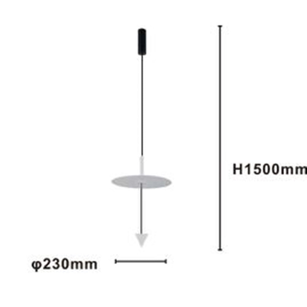 Trade Shop - Lampadario A Sospensione Lampada 12w Luce Led 6500k Disco ø23cm Cono Bianco 32989 -