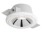 GFA644- FARETTO DA INCASSO D.7,7-12CM IN GESSO CROMO LUCIDO 1 LUCE ATTACCO GU10