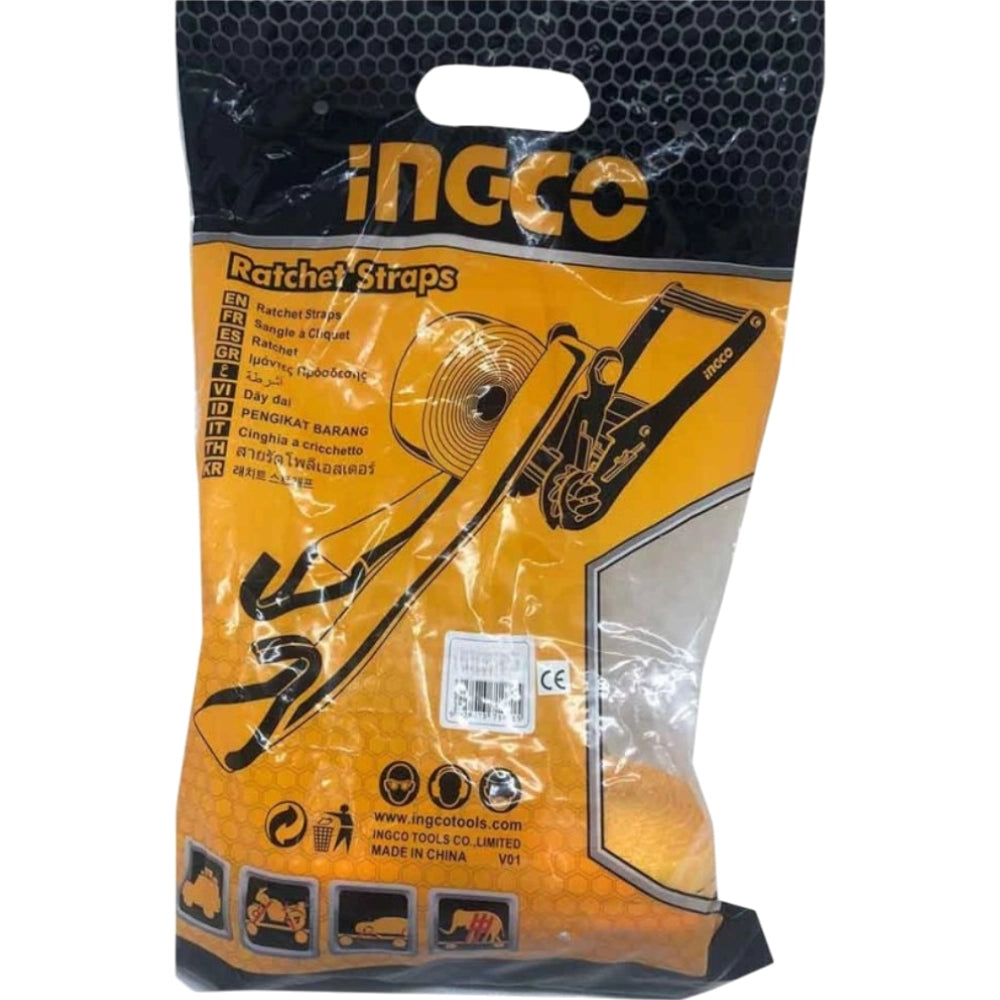 Cinghie cricchetto 10 metri x 50 mm 4 tonnellate ancoraggio fissaggio oggetti