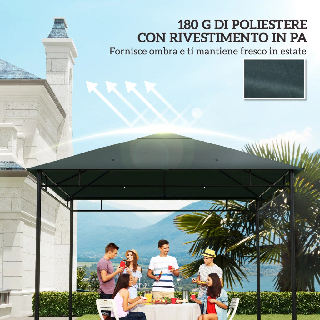 Tetto Gazebo 3x3 m ¨C zephmum ¨C Grigio Poliestere