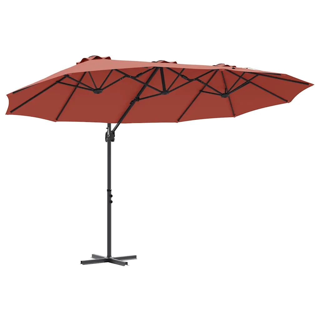 vidaXL Ombrellone a braccio da giardino Terracotta 372 x 198 x 243 cm