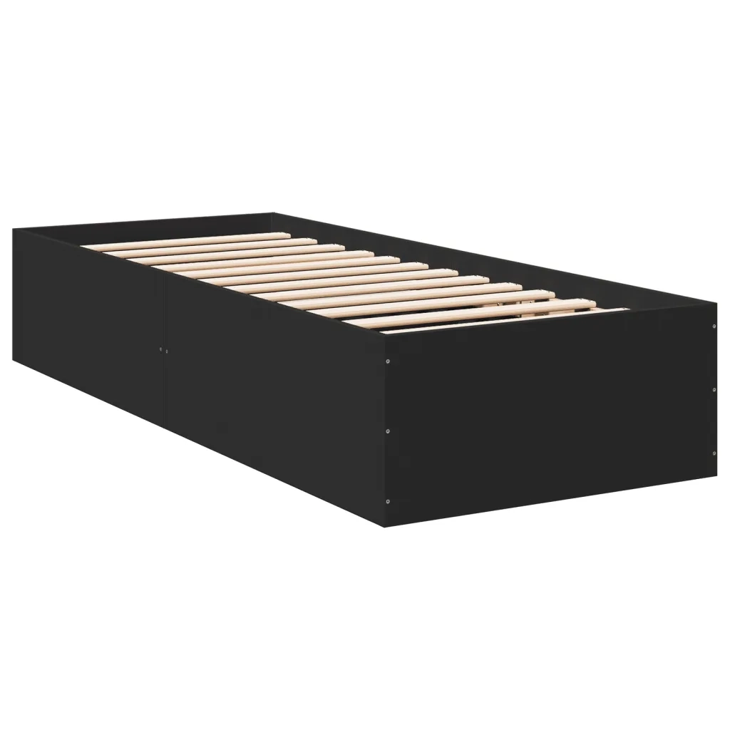 Giroletto-Struttura Letto Nero 90x190 cm in Legno Multistrato 621780