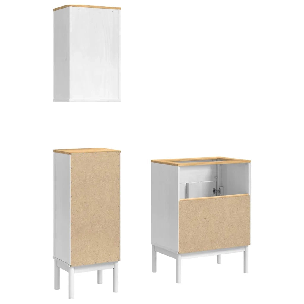 Set di mobili per il bagno con cassetto FLORO 3 pcs Bianco 3385884