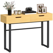 Tavolino console con 2 cassetti ¨C zephmum ¨C metallo naturale 110x35x76.5 cm