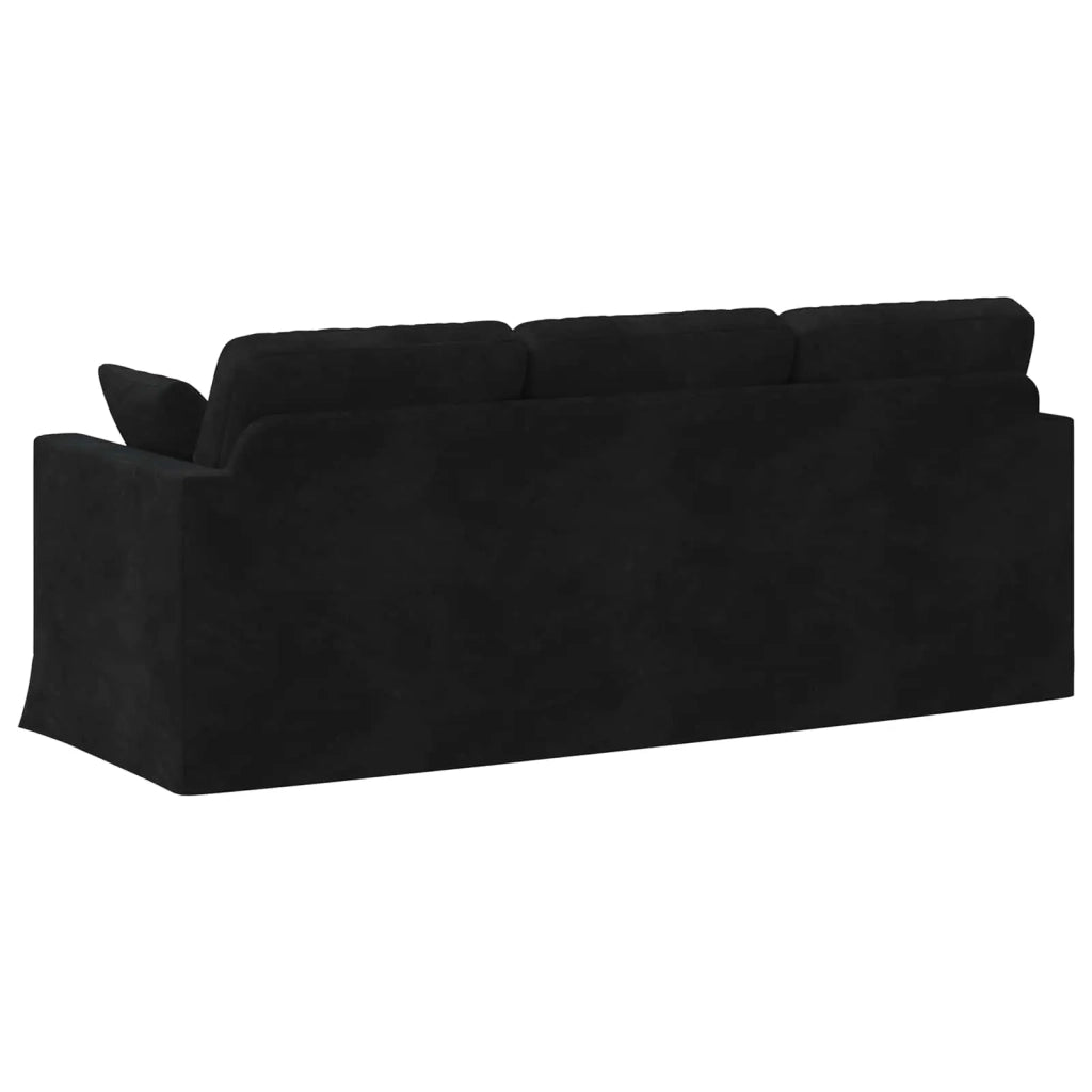 Divano Nero 198 x 78 x 80 cm Velluto