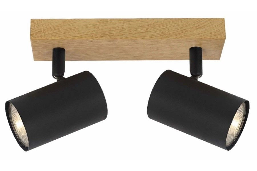Plafoniera scandinava Reality Quentin 2 spot GU10 nera
