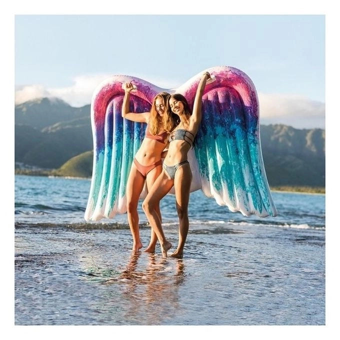 Intex 58786EU Materassino Gonfiabile Angel Ali d'Angelo 216x155x20 cm 2 Maniglie Vinile Portata 100 Kg colore Multicolore