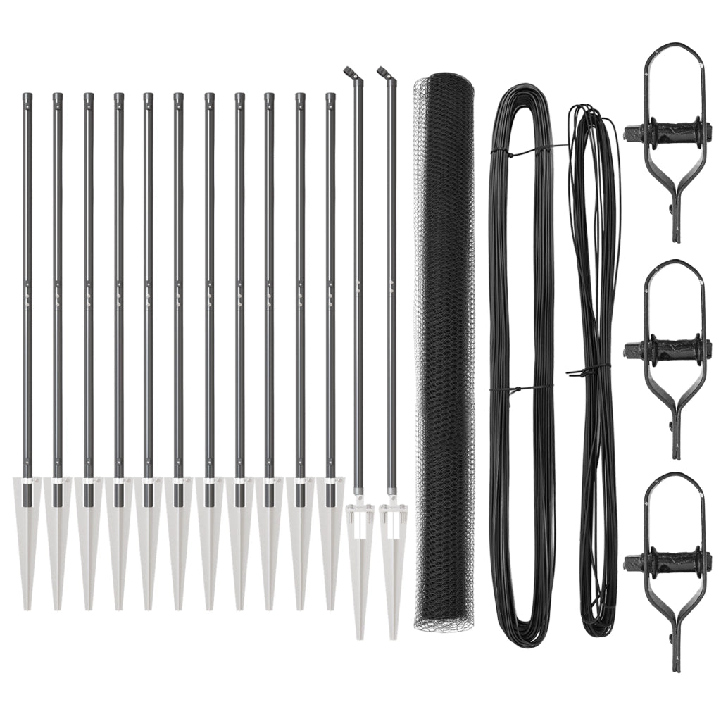 Set di Recinzioni Set di 2 Grigio Metallo 25 x 1.5 m Durevole