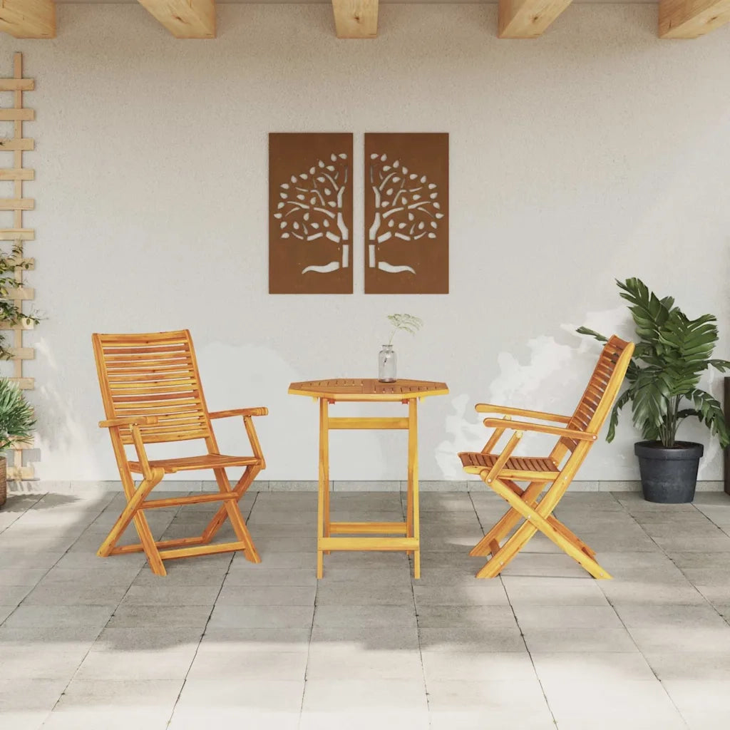 Set Bistro Pieghevole 3 pcs Marrone legno massello di acacia 3375699