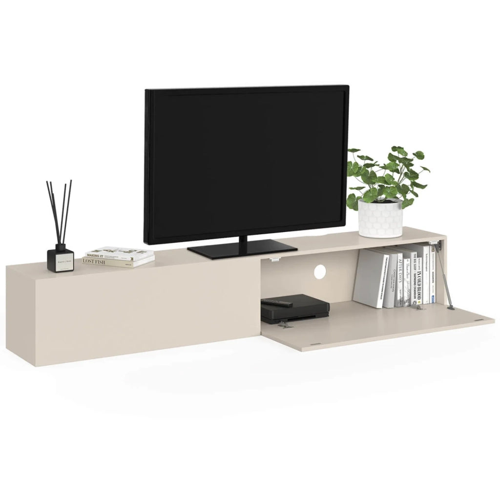 IDMarket - Mobile TV sospeso ELIO 180 cm 2 ante beige