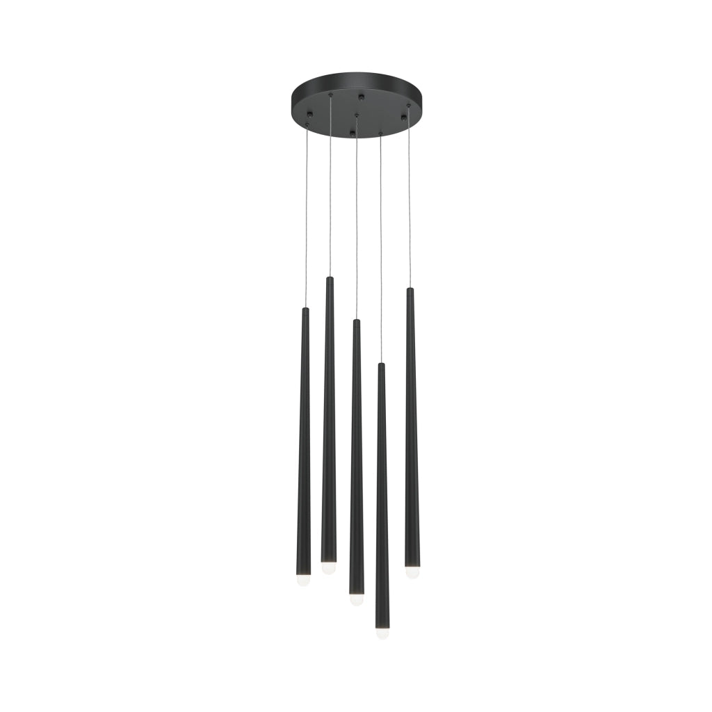 Maytoni Lampadario moderno Cascade 5 luci LED integrato nero alluminio