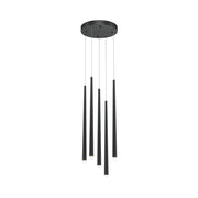 Maytoni Lampadario moderno Cascade 5 luci LED integrato nero alluminio