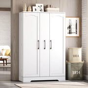 Credenza da cucina con 2 ante, 4 ripiani e vani regolabili, per cucina e soggiorno, in MDF, bianco, 120 × 78 × 35 cm