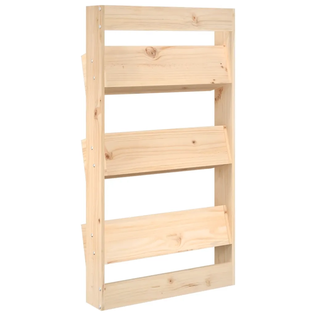 Fioriera | Cassetta per fiori | Vaso a Muro 3 Ripiani 60x18,5x110cm Legno Massello di Pino