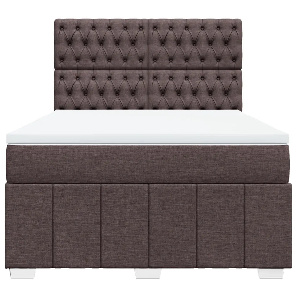 Giroletto a Molle con Materasso Marrone Scuro 160x200cm Tessuto 3291729