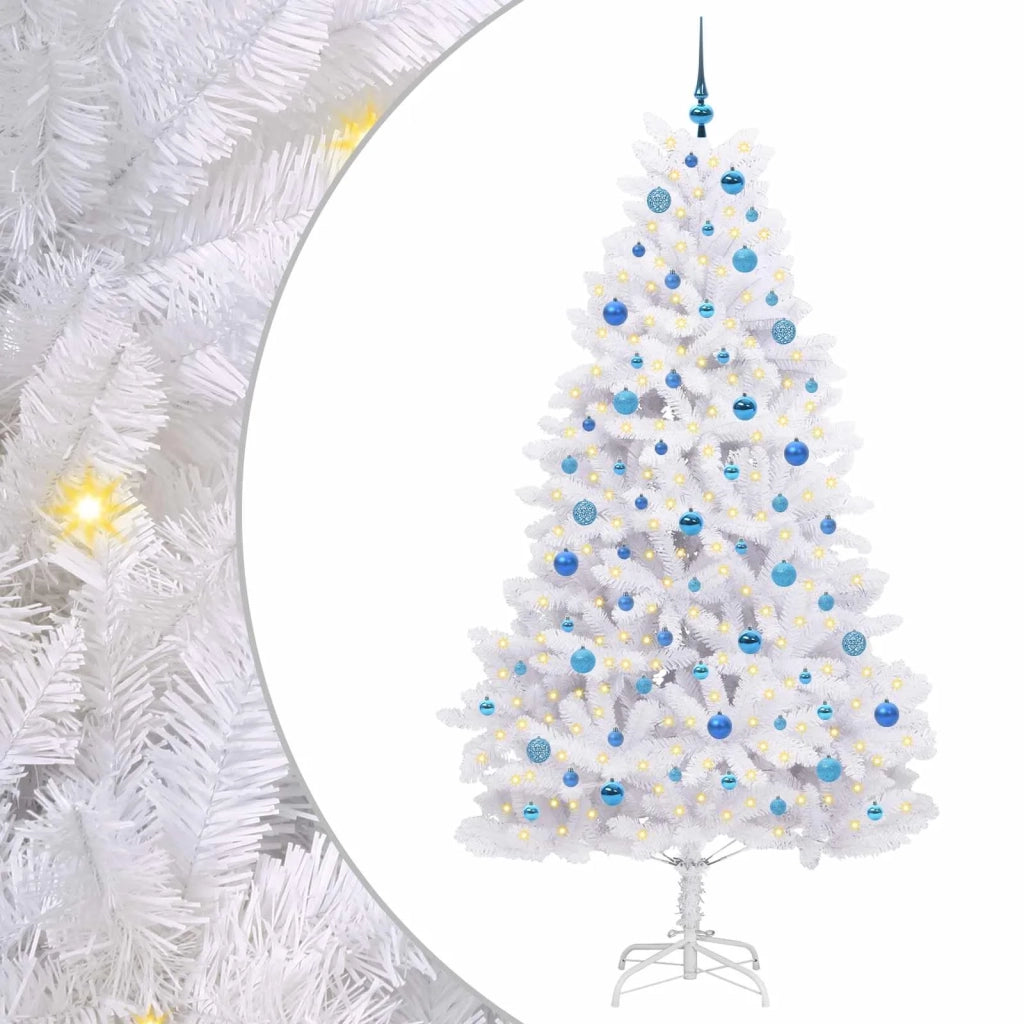 Albero di Natale Artificiale con Rami Pieghevoli Bianco 210 cm