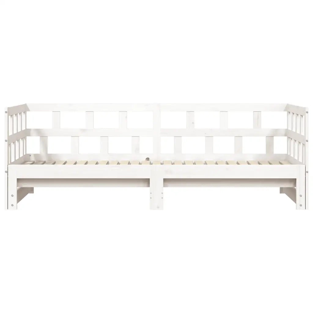 Divano Letto con Letto Estraibile Bianco 80x200cm Massello Pino 836208