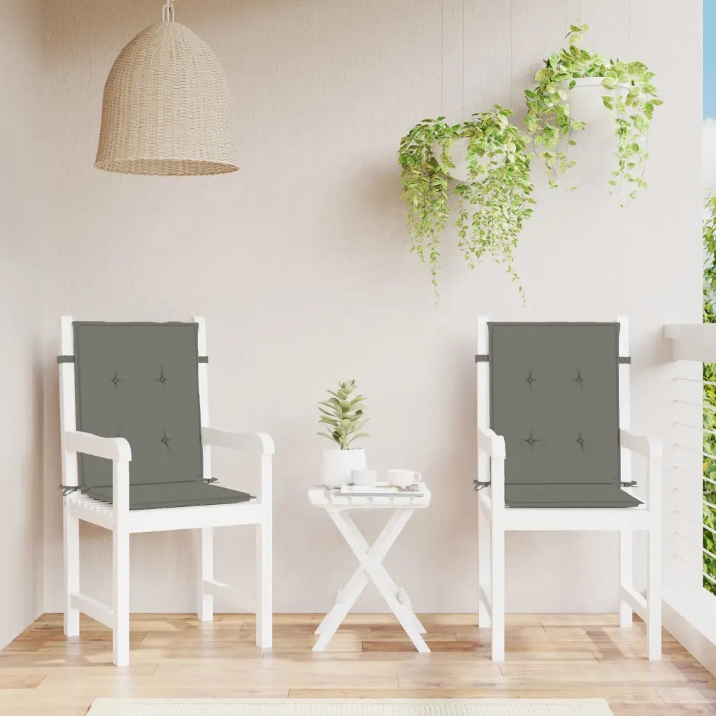 Cuscini Sedia Schiena Bassa 4 pz Grigio MÃ©lange 100x50x4 cm