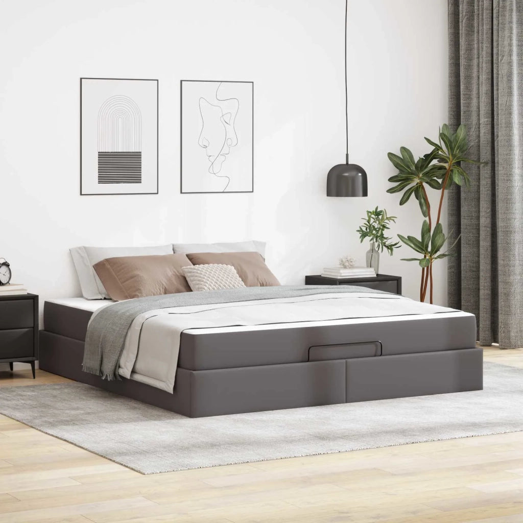 Struttura letto con materasso Altro 2 pcs Grigio PVC 3399439