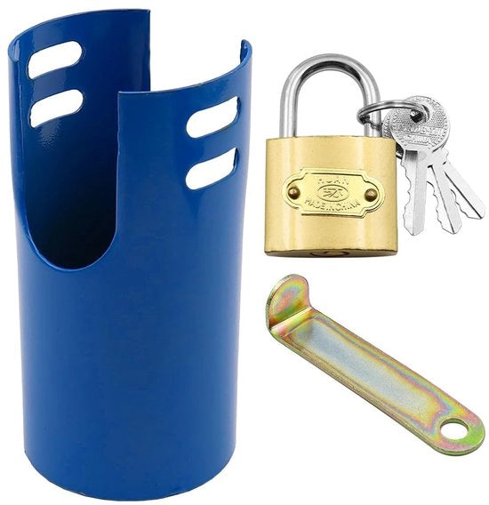 Sicurezza per esterno Antidiefstal - Risparmio d'acqua - Costruzione in acciaio resistente - Adatto per rubinetti per muro - Protezione per giardino - Lunghezza totale 120 mm - Protezione per rubinetti