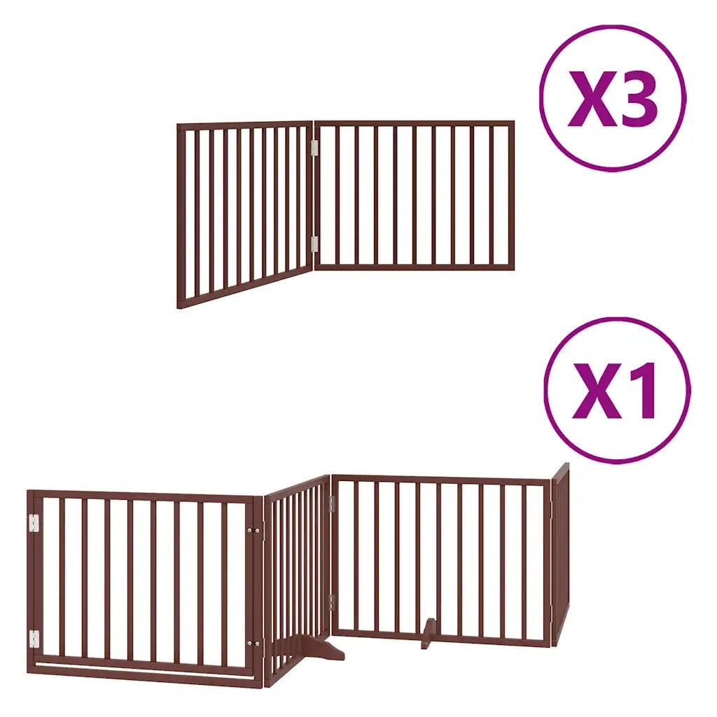 vidaXL Cancello Cani Porta Pieghevole Marrone 10 Pannelli 800cm Pioppo