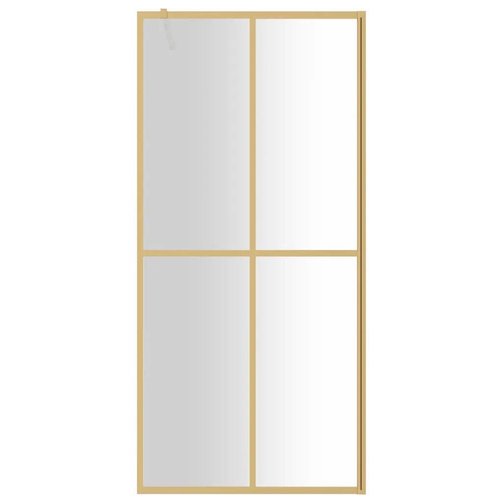 Parete per Doccia Walk-in Vetro Trasparente ESG 80x195 cm Oro CFW6779791
