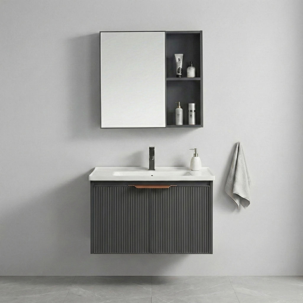 Set Di Mobili Da Bagno Con Lavabo Mario 60cm Grey