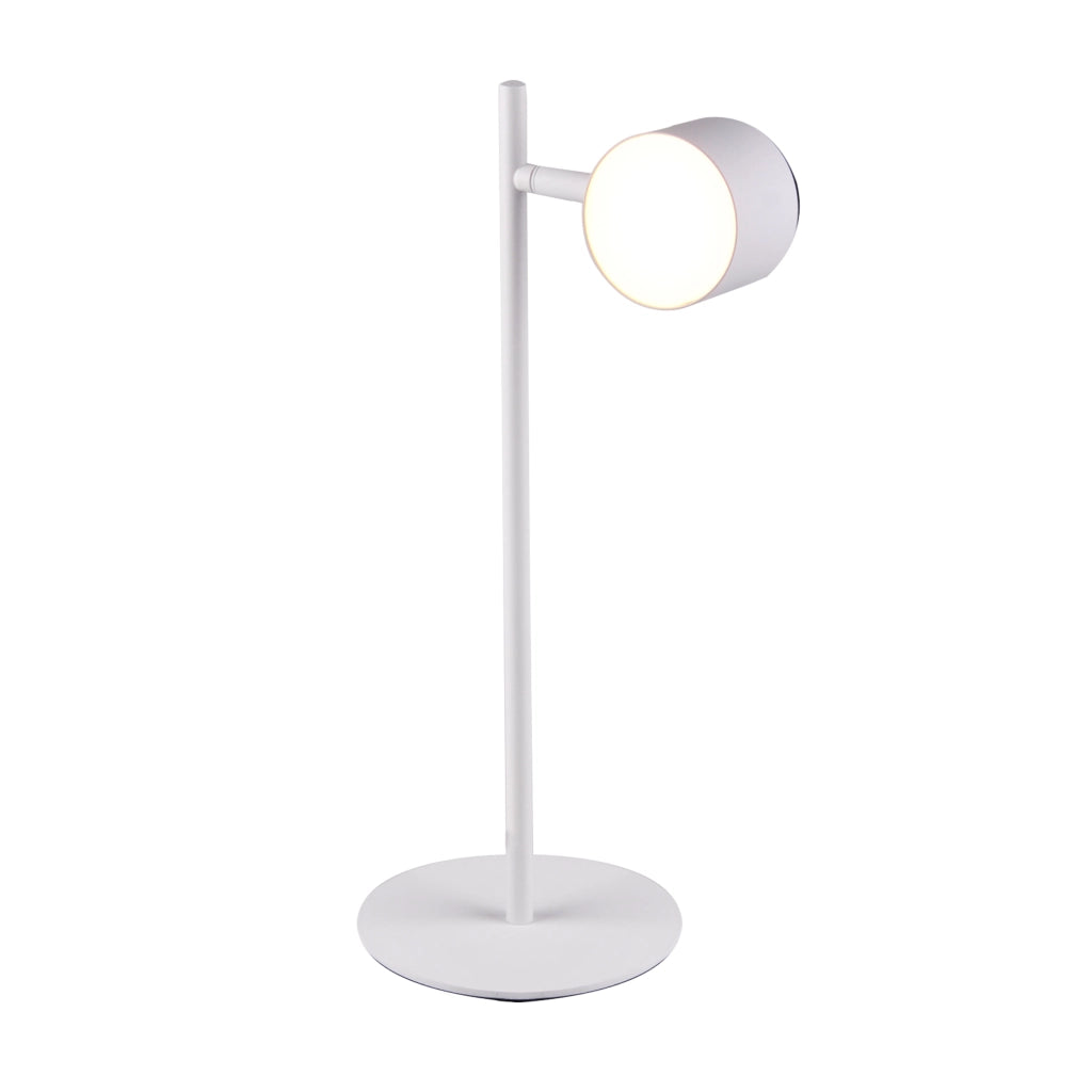 Lampada da tavolo LED bianca cromata 3000K Kubik Polux