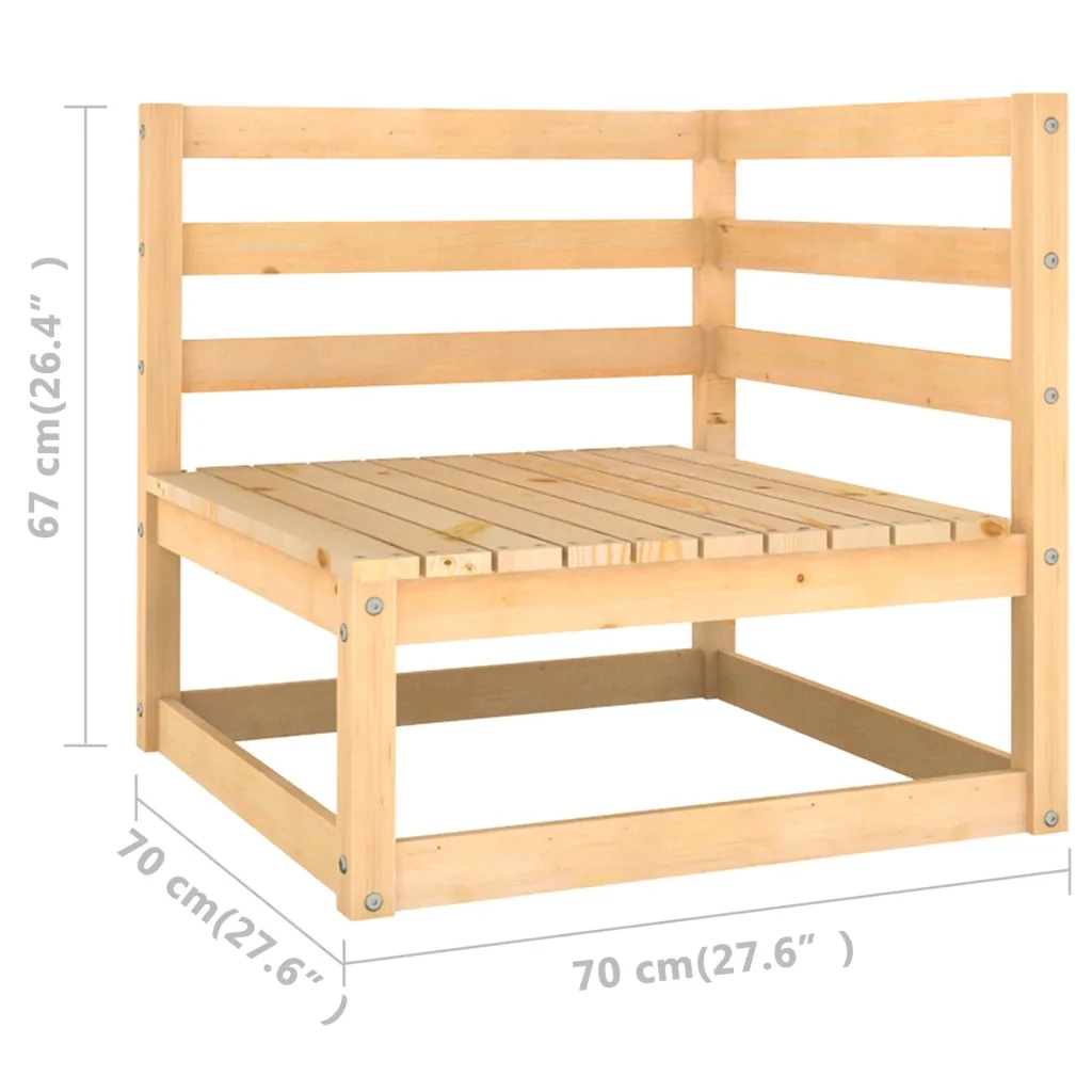 Divano da Giardino a 4 Posti con Cuscini Legno Massello di Pino 3076409