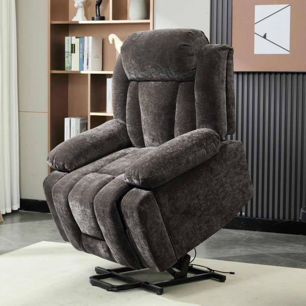 POLTRONA Relax elettrica massaggiante 95x94x107 cm Tessuto Marrone