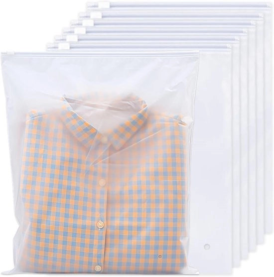 30 Sacchetti Reutilizzabili con Cerniera, 45 x 35 cm, Sacchi Idrorepellenti per Abbigliamento, Scarpe e Cosmetici, Ideali per il Viaggio e l'Organizzazione
