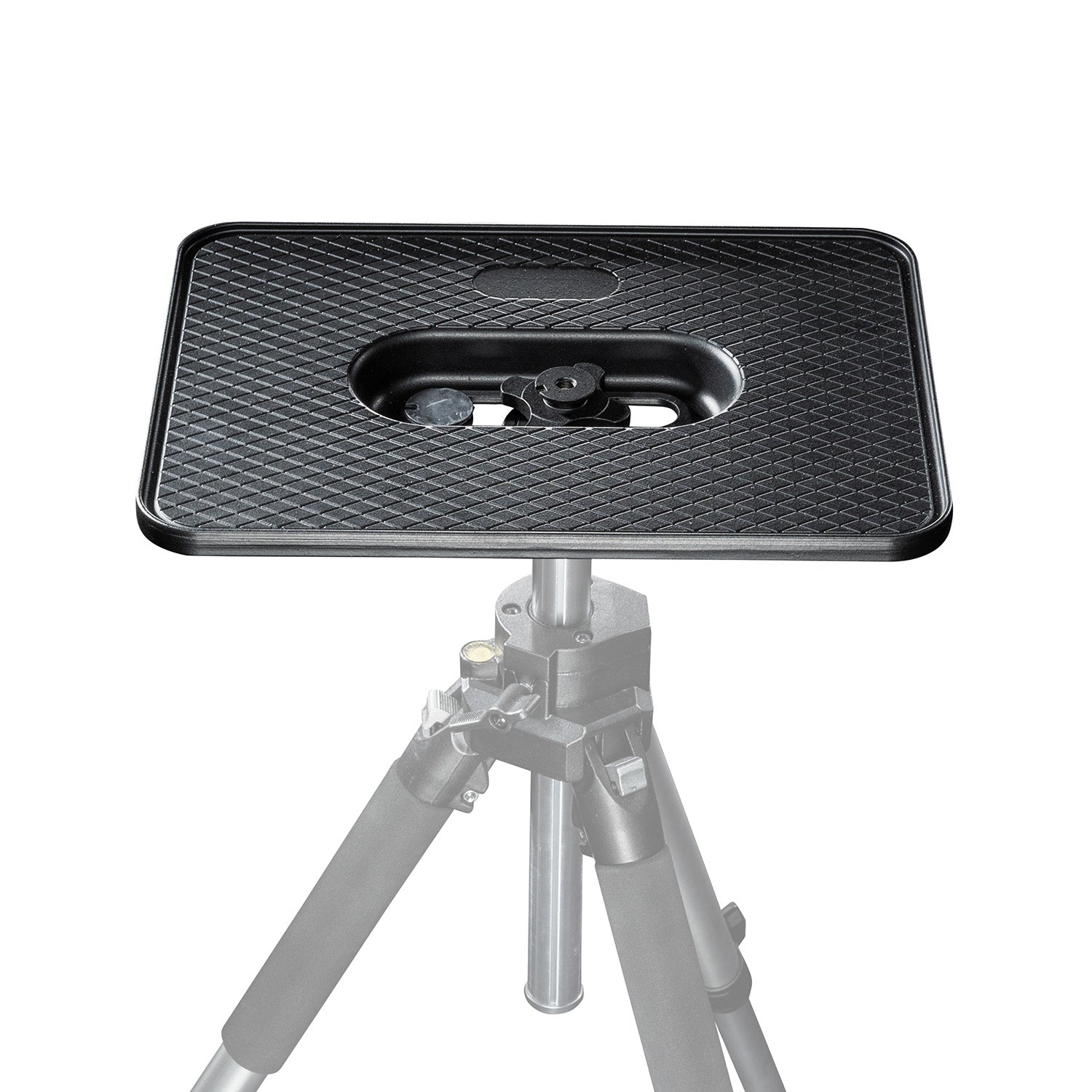 Walimex Pro Laptop Stand 140 cm - stabile e comodo supporto per proiettore e notebook con piastra per laptop + proiettore, regolabile in altezza, altezza massima 140 cm, in alluminio, con borsa