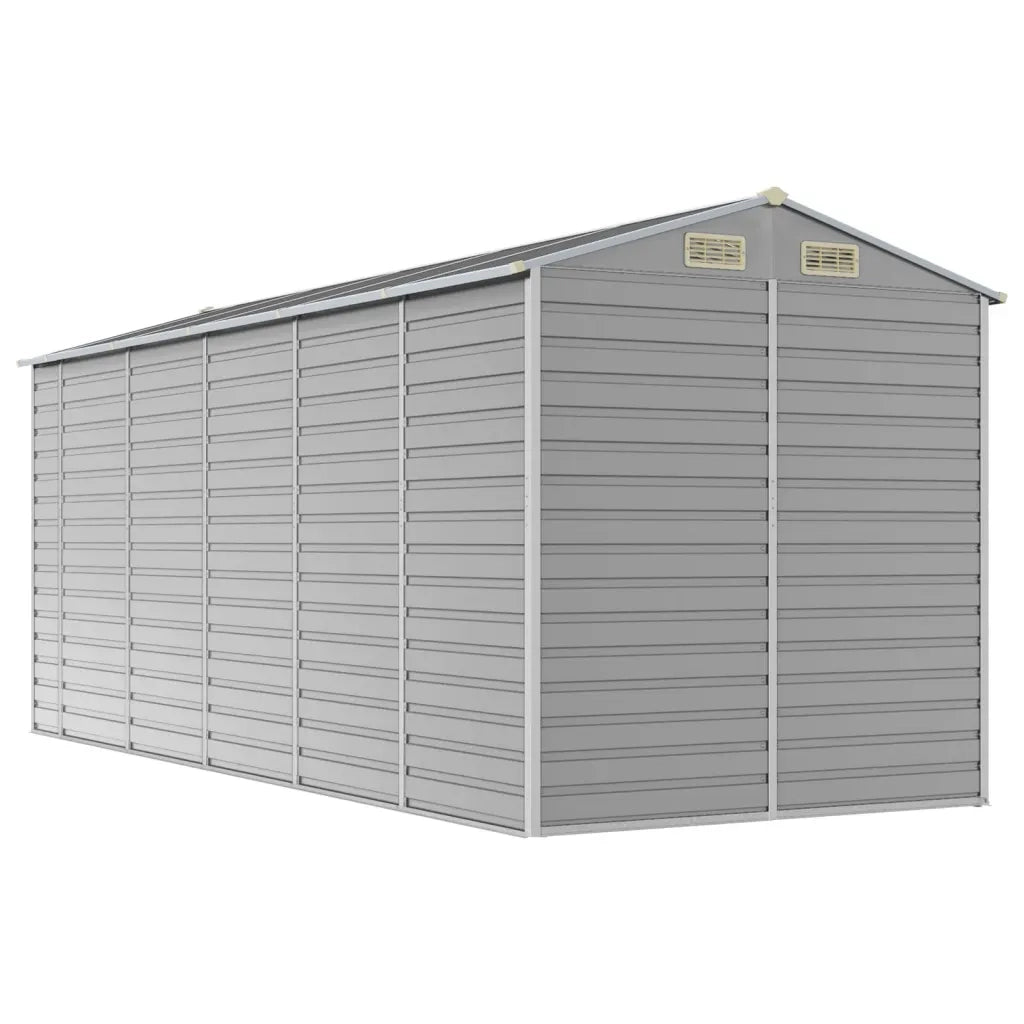 Casetta da giardino grigio chiaro 191x470x198 cm in acciaio zincato 3188246